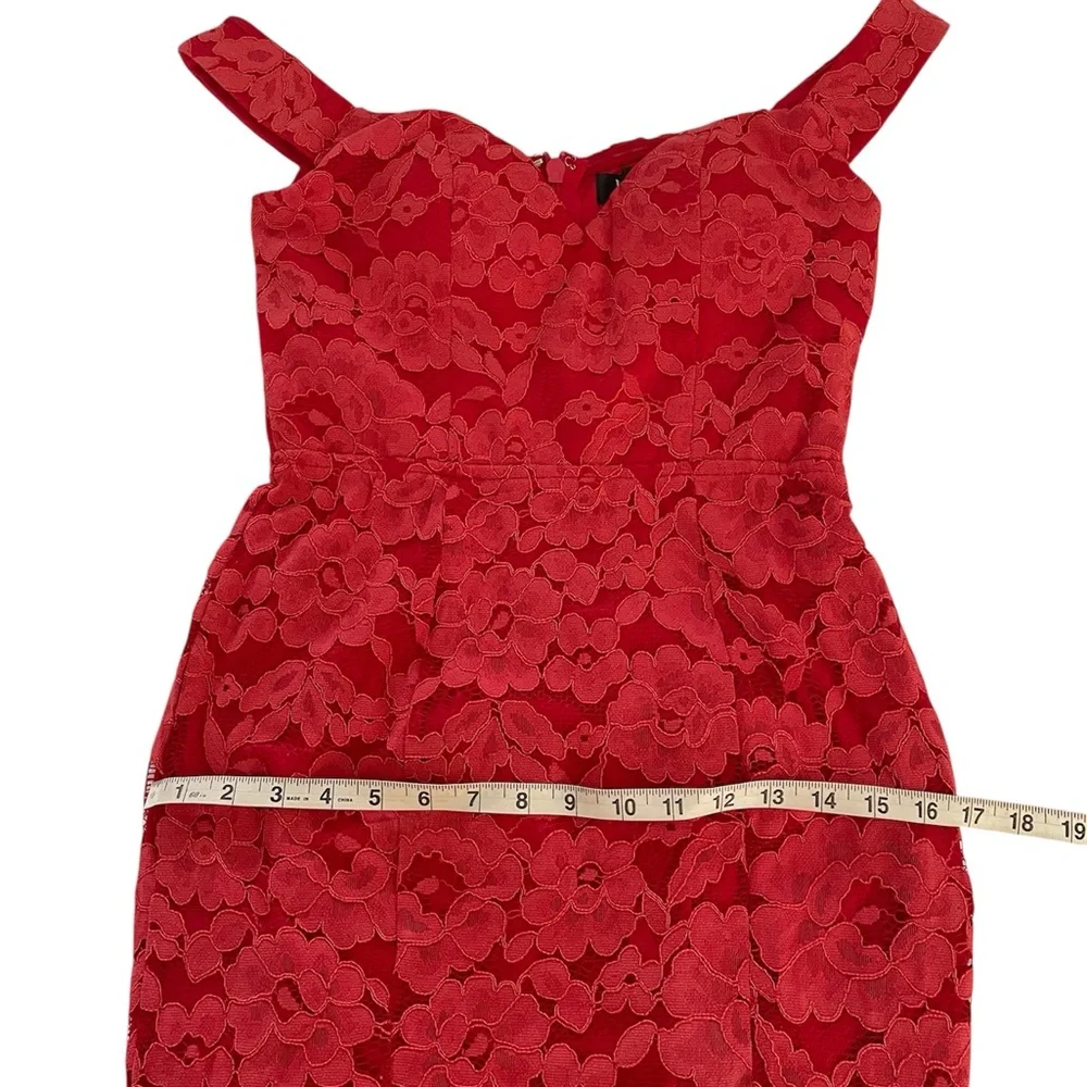 Lulus Red Lace Off-the-Shoulder Maxi Dress Size Small Mermaid Skirt - Picture 8 of 9